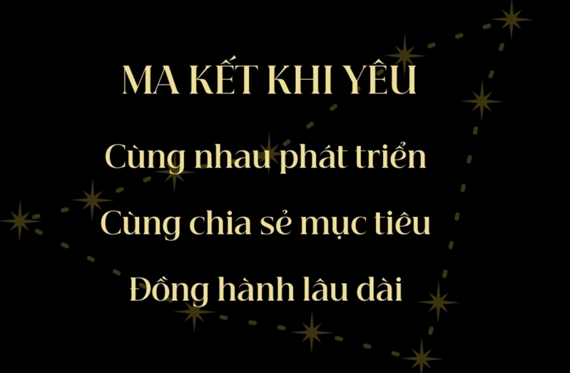 Trong tình yêu, Ma Kết thường yêu chậm, nghiêm túc, chung thủy và đề cao sự ổn định lâu dài.