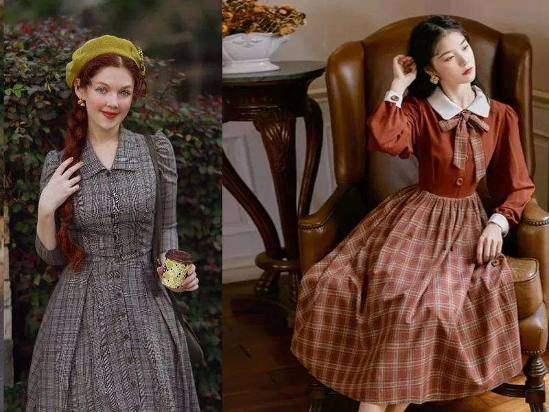 Set đồ mang hơi hướng Vintage/Retro lãng mạn giúp bạn nổi bật giữa đám đông.