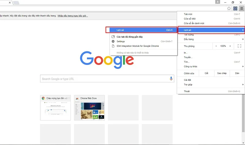 Giao diện menu cài đặt giúp người dùng dễ dàng dọn dẹp dữ liệu trên Google Chrome.