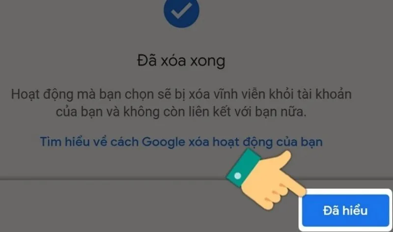 Xóa lịch sử hoạt động trên Google My Activity để dọn sạch dữ liệu đồng bộ đám mây.